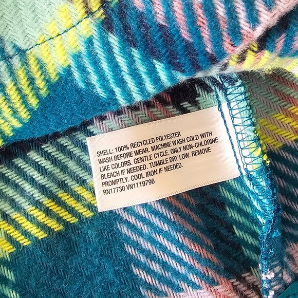 COPYCat & Jack - Girls' Plaid Button-Front Long Sleeve Shacket - Teal Blue Plaid - Picture 4 of 13